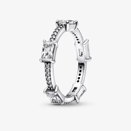 Pandora Rectangular Bars Sparkling Pavé Ring - 192397C01