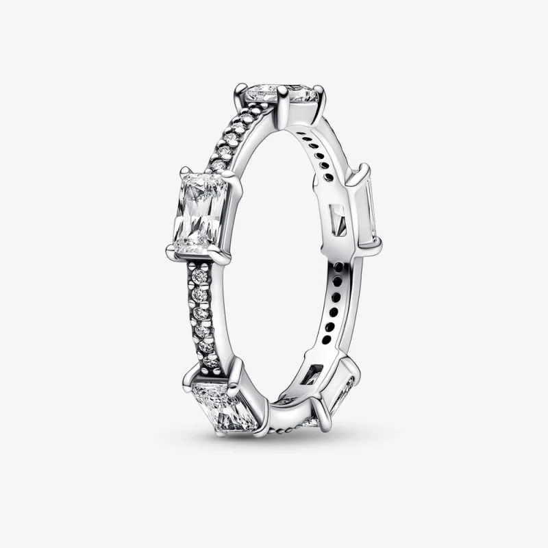 (image for) Pandora Rectangular Bars Sparkling Pavé Ring - 192397C01 - Product Image