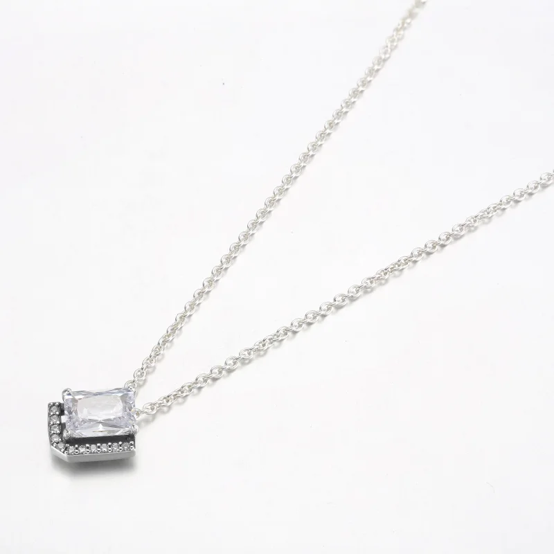 (image for) Pandora Rectangular Sparkling Halo Collier Necklace - 392388C01 - View 2
