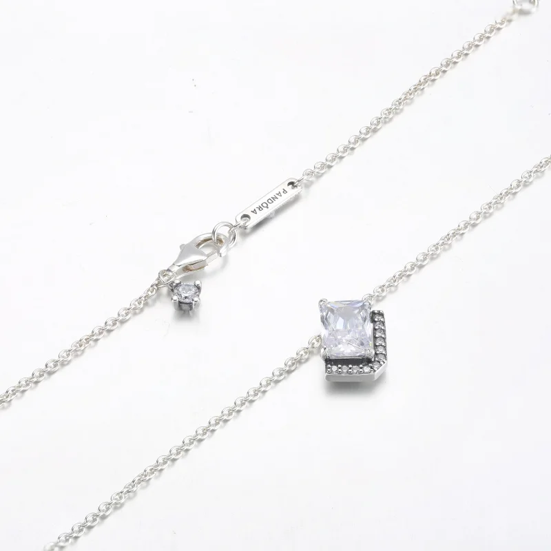(image for) Pandora Rectangular Sparkling Halo Collier Necklace - 392388C01 - View 5