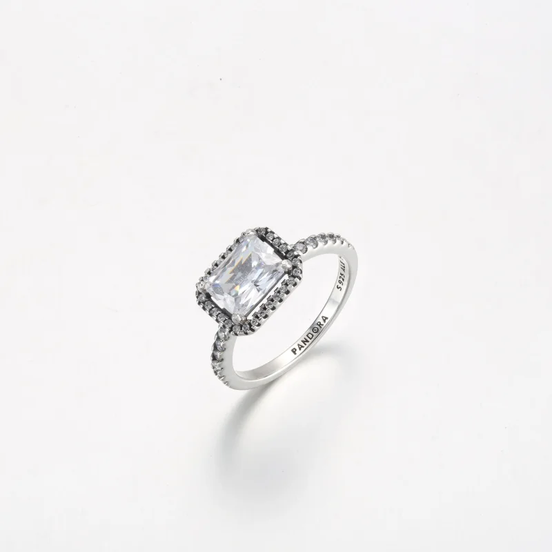 (image for) Pandora Rectangular Sparkling Halo Ring - 192391C01 - View 2