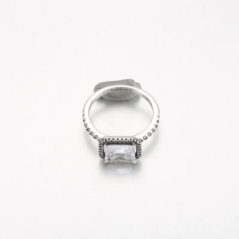 (image for) Pandora Rectangular Sparkling Halo Ring - 192391C01 - View 3