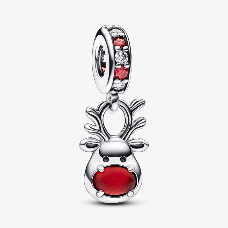 (image for) Pandora Red Nose Reindeer Murano Dangle Charm - 792330C01 - Product Image