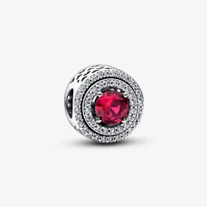 Pandora Red Sparkling Levelled Round Charm - 792418c01 (image for) Pandora Red Sparkling Levelled Round Charm - 792418c01