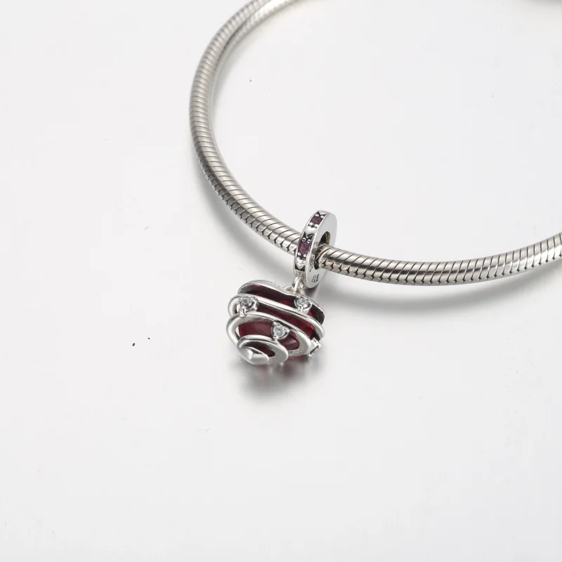 (image for) Pandora Reveal Your Love Heart Spiral Dangle Charm - 791131C01 - View 4