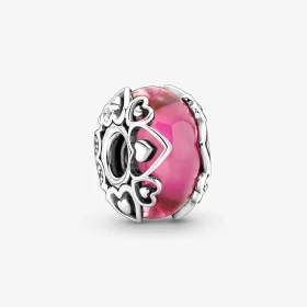 Pandora Reveal Your Love Pink Murano Glass Charm - 791159C00