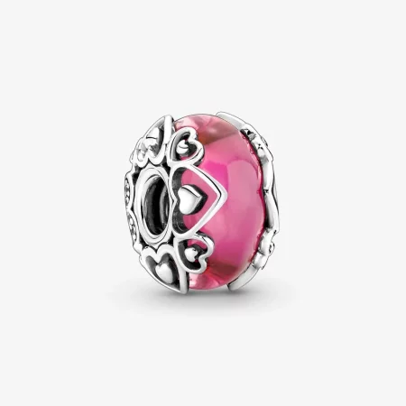 Pandora Reveal Your Love Pink Murano Glass Charm - 791159C00