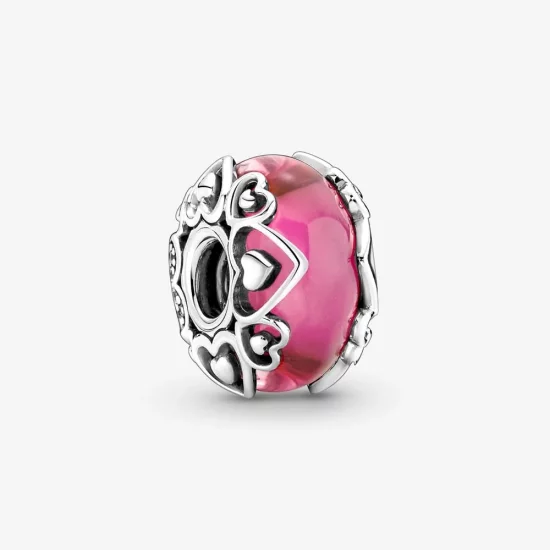 Pandora Reveal Your Love Pink Murano Glass Charm - 791159C00