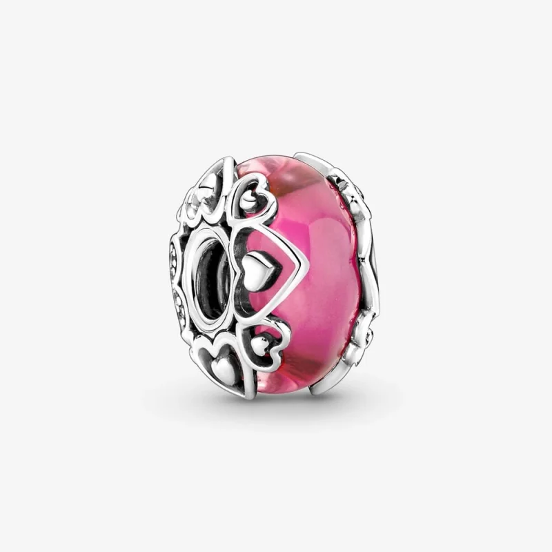 (image for) Pandora Reveal Your Love Pink Murano Glass Charm - 791159C00 - Product Image