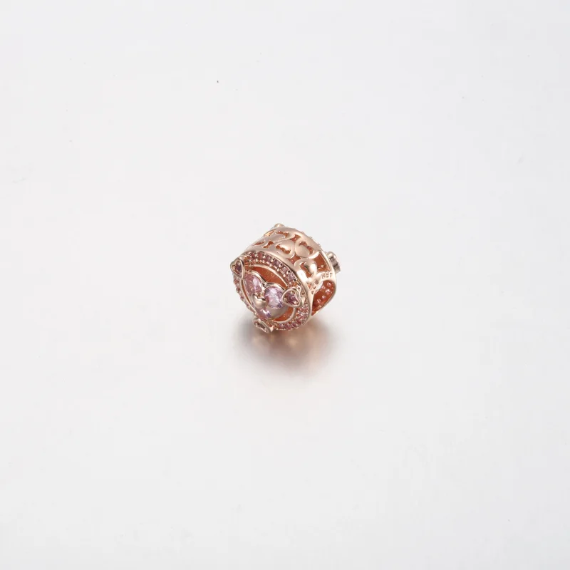 (image for) Pandora Reveal Your Love Sparkling Hearts Button Charm - 780796C02 - View 2