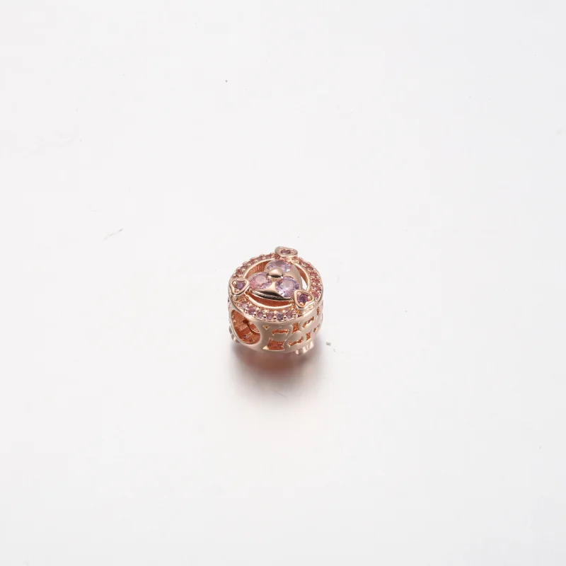 (image for) Pandora Reveal Your Love Sparkling Hearts Button Charm - 780796C02 - View 3