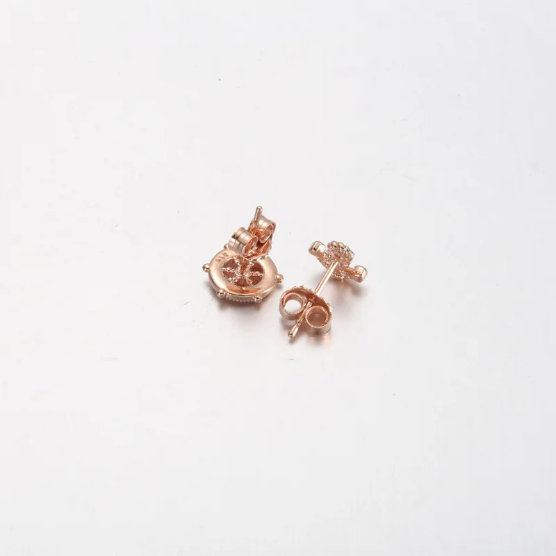 (image for) PANDORA Rose gold Sparkling Rudder and anchor Stud Earrings - P-D-3739 - View 3