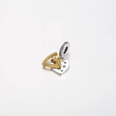 Pandora Shooting Star Hearts Double Dangle Charm - 762203C01