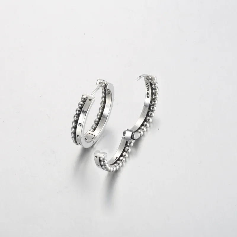(image for) Pandora Signature Logo & Beads Hoop Earrings - 292310C00 - View 3