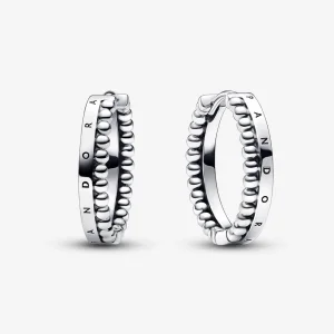 (image for) Pandora Signature Logo & Beads Hoop Earrings - 292310C00