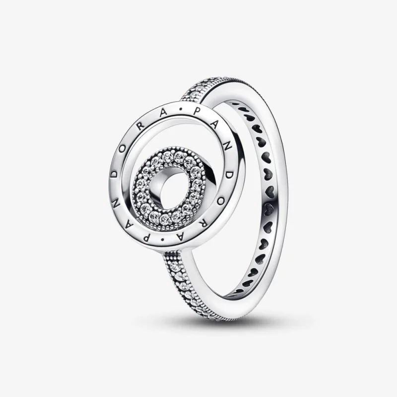 (image for) Pandora Signature Logo Circles Pavé Ring - 192316C01 - Product Image