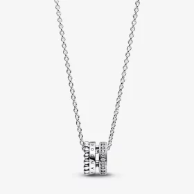 Pandora Signature Logo Pavé & Beads Pendant & Necklace - 392311C01 Pandora Signature Logo Pavé & Beads Pendant & Necklace - 392311C01