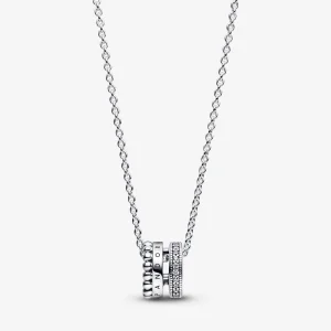 (image for) Pandora Signature Logo Pavé & Beads Pendant & Necklace - 392311C01