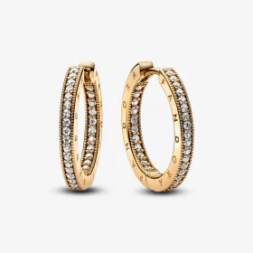 Pandora Signature Logo & Pavé Hoop Earrings - 262738C01 Pandora Signature Logo & Pavé Hoop Earrings - 262738C01