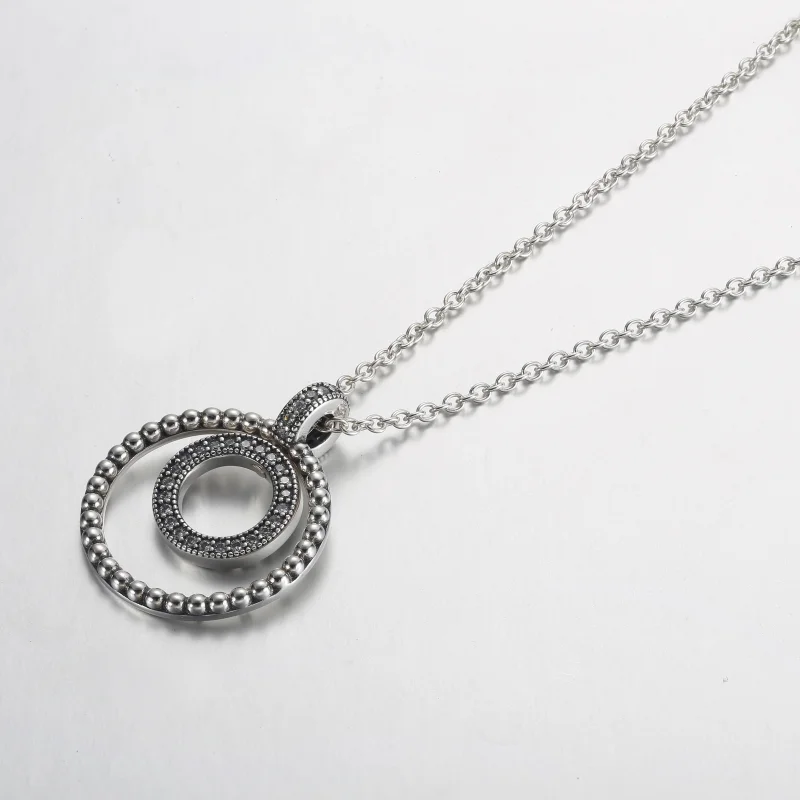 (image for) Pandora Signature Pavé & Beads Pendant & Necklace - 392308C01 - View 2