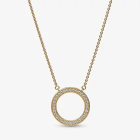 Pandora Signature Pavé & Hearts Circle Pendant Necklace - 362735C01-45 Pandora Signature Pavé & Hearts Circle Pendant Necklace - 362735C01-45