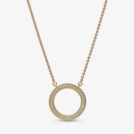 Pandora Signature Pavé & Hearts Circle Pendant Necklace - 362735C01-45