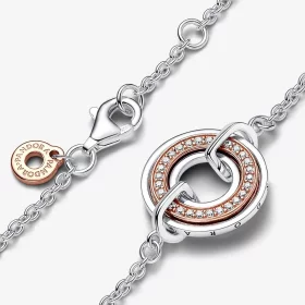Pandora Signature Two Two-tone Logo & Pavé Chain Bracelet - 582741C01 Pandora Signature Two Two-tone Logo & Pavé Chain Bracelet - 582741C01