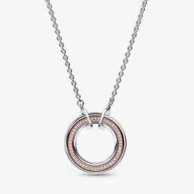 Pandora Signature Two tone Logo & Pavé Necklace - 382772C01