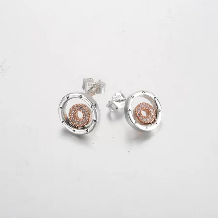 Pandora Signature Two-tone Logo Circles Stud Earrings - 282314C01