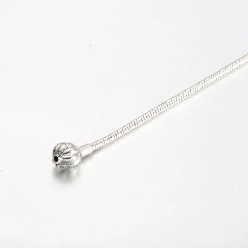 (image for) Pandora Snake chain sterling silver bracelet with love knot clasp - 592422C00 - View 4