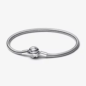 Pandora Snake chain sterling silver bracelet with love knot clasp - 592422C00