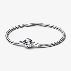 (image for) Pandora Snake chain sterling silver bracelet with love knot clasp - 592422C00
