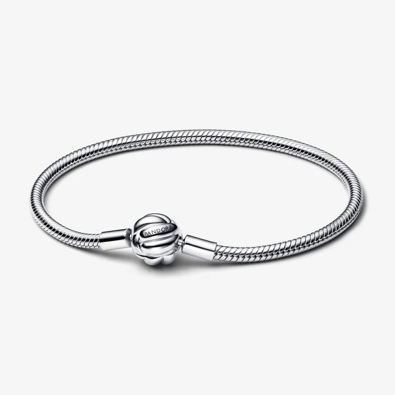 (image for) Pandora Snake chain sterling silver bracelet with love knot clasp - 592422C00 - Product Image