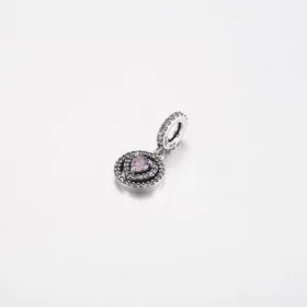 Pandora Sparkling Double Halo Heart Dangle Charm - 791476C01 Pandora Sparkling Double Halo Heart Dangle Charm - 791476C01