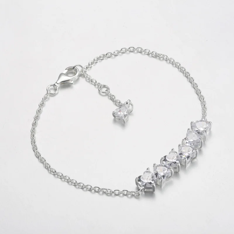 (image for) Pandora Sparkling Endless Hearts Chain Bracelet - 591162C01 - View 2