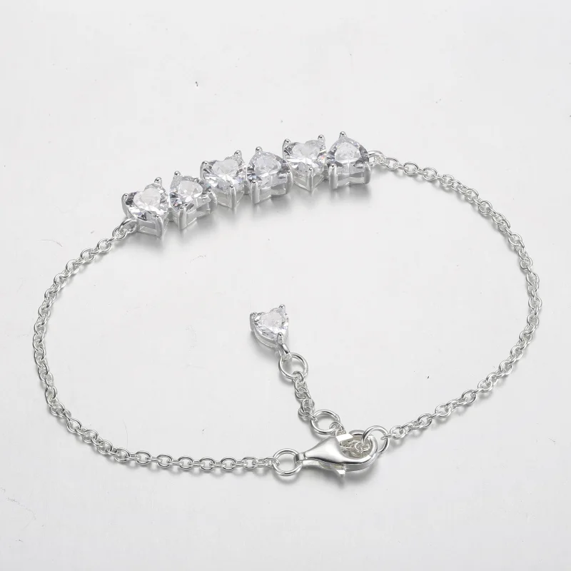 (image for) Pandora Sparkling Endless Hearts Chain Bracelet - 591162C01 - View 3
