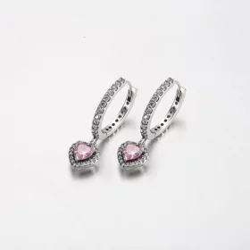 Pandora Sparkling Halo Heart Hoop Earrings - 291445C01 Pandora Sparkling Halo Heart Hoop Earrings - 291445C01