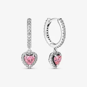 Pandora Sparkling Halo Heart Hoop Earrings - 291445C01 Pandora Sparkling Halo Heart Hoop Earrings - 291445C01