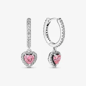 (image for) Pandora Sparkling Halo Heart Hoop Earrings - 291445C01