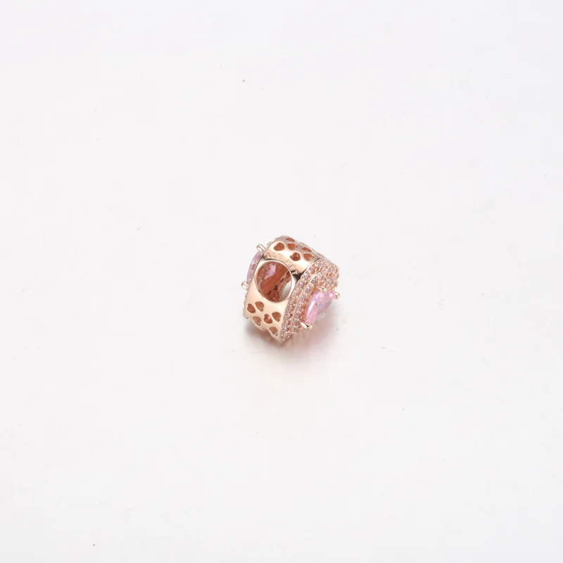 (image for) Pandora Sparkling Levelled Heart Charm - 789218C01 - View 4
