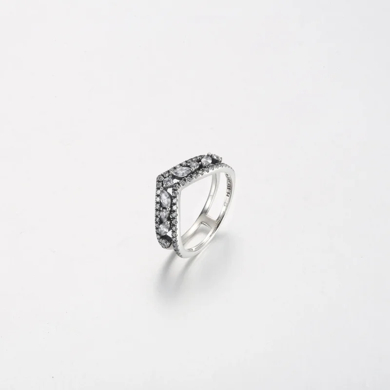 (image for) Pandora Sparkling Marquise Double Wishbone Ring - 199095C01 - View 2