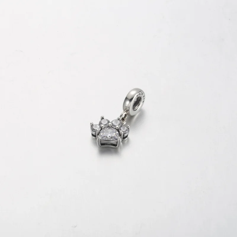 (image for) Pandora Sparkling Pet Paw Print Dangle Charm - 792247C01 - View 2