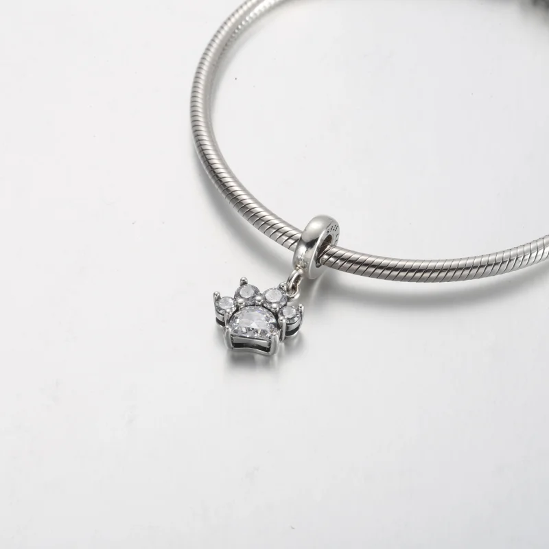 (image for) Pandora Sparkling Pet Paw Print Dangle Charm - 792247C01 - View 4