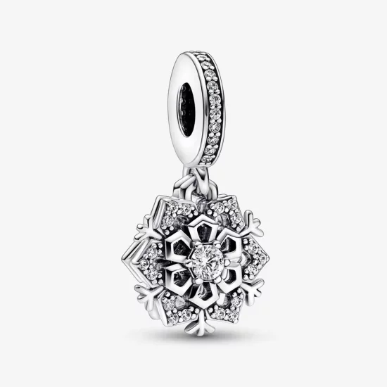 Pandora Sparkling Snowflake Double Dangle Charm - 792355C01