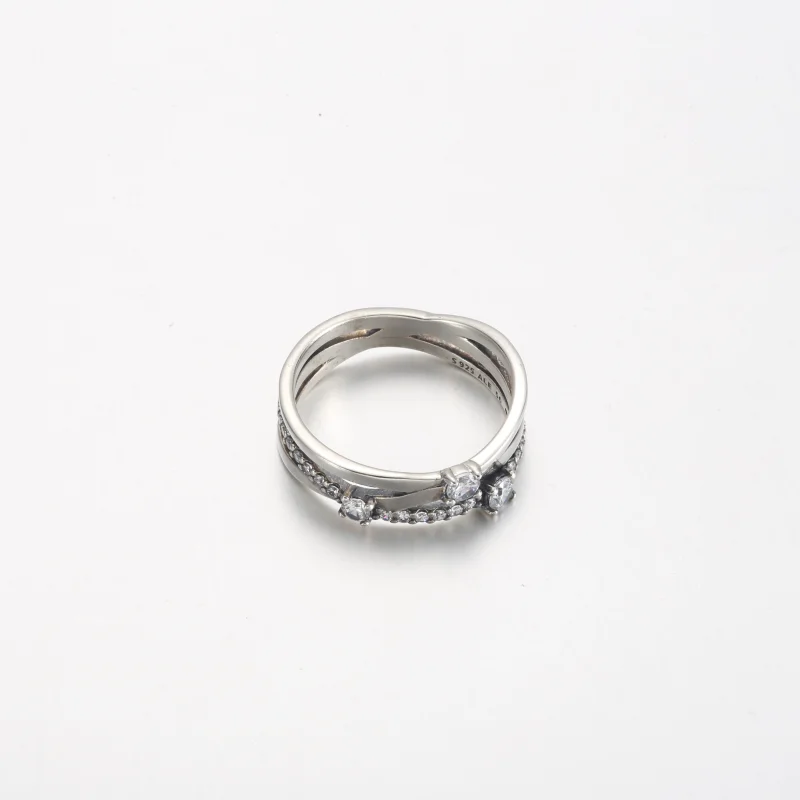 (image for) Pandora Sparkling Triple Band Ring - 199400C01 - View 3