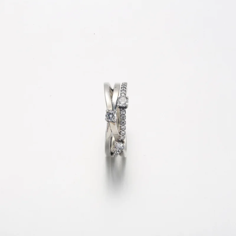 (image for) Pandora Sparkling Triple Band Ring - 199400C01 - View 5
