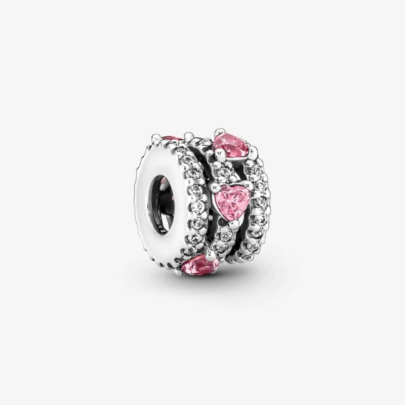(image for) Pandora Sparkling Triple Halo Hearts Charm - 791161C01 - Product Image
