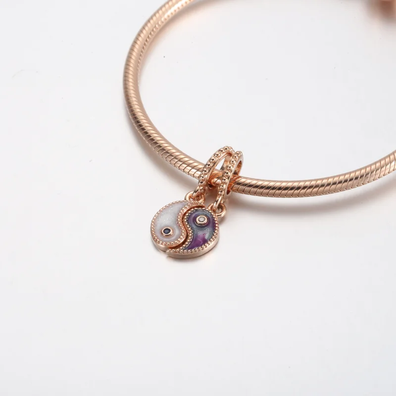 (image for) Pandora Splittable Yin & Yang Sparkling Dangle Charm - 780098C01 - View 4