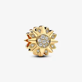 Pandora Sun 14k gold-plated charm with clear cubic zirconia - 762839C01 Pandora Sun 14k gold-plated charm with clear cubic zirconia - 762839C01