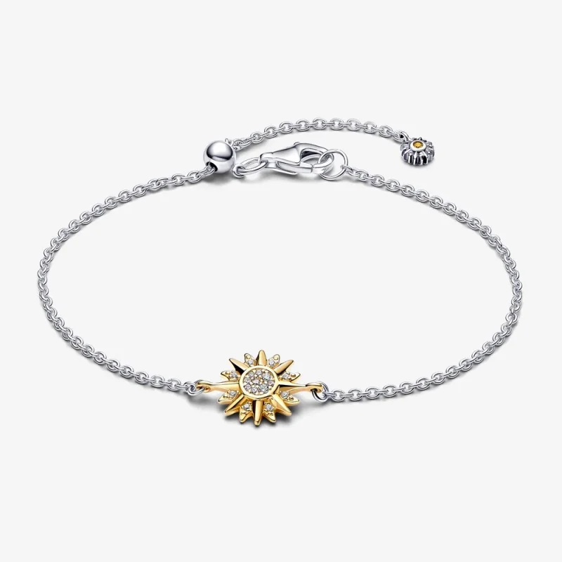 (image for) Pandora Sun sterling silver and 14k gold-plated bracelet - 562837C01 - Product Image